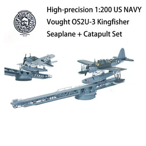 Hochpräzisions 1:200 US NAVY Vought OS2U-3 Kingfisher Wasserflugzeug + Katapult Set - Bild 1 von 5