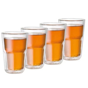 Baccarat Barista Facet Double Wall Glass Medium Set of 4 345ml - Picture 1 of 4