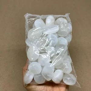 2.23 lbs, 1" x 1.4", Aprox 50pcs, Tumbled Selenite Crystals, Satin Spar, B36899 - Picture 1 of 10