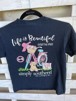 Simply Southern Youth Small Blue Life Is Beautiful Short Sleeve. - Image 1 of 4