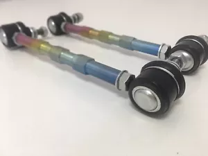 Aluminati Titanium Rose Jointed Adjustable Drop Links BMW M2 Front+Rear Tie Rod - Picture 1 of 12