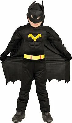 Guirca Costume Batman Supereroe Carnevale Bambino con Vestito Mantello Maschera