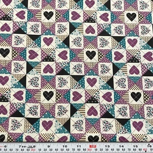 VTG 1992 Fabric Traditions Heart Cheater Quilt Cotton Fabric FAT QUARTER 18"x22" - Picture 1 of 2