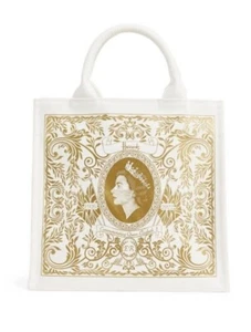 Queen Elizabeth II Platinum Jubilee Tote Bag Harrods Cotton Official Small Eco - Picture 1 of 1