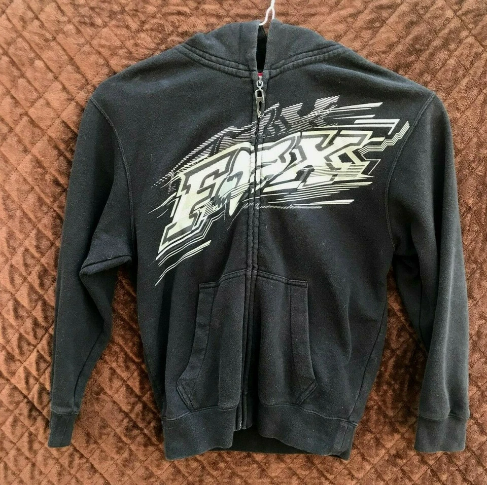 SUDADERA CON CAPUCHA FOX RACING NEGRA TALLA KM NIÑOS CREMALLERA HOODY  Foto 1 de 4