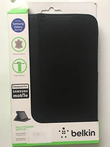 Samsung Galaxy note 8" Belkin leather folio Bi Fold Case / Cover Stand - Black - Picture 1 of 6
