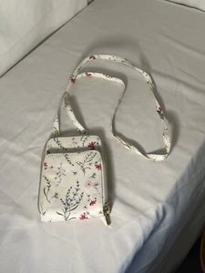 Crossbody Canvas Satchel Bag Flower Floral Small Purse Multi Pocket - Picture 1 of 3
