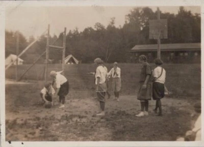 Camp Maqua, Poland Maine 1923 Basketball Game ME Antique Original Photo - Image 1 of 2