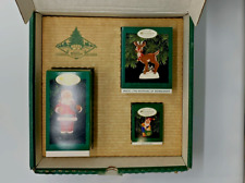 1996 Hallmark Collector Club Kit Ornament Set Of 3 - NIB Lit Rudolph, Santa, Elf