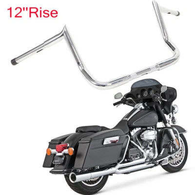 Chrome 12inch Meathook Bars Handlebar For Harley Electra Street Glide 1986+ - Image 1 of 4