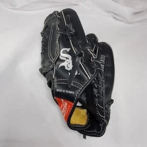 Vintage Black White Sox Coca-Cola Baseball Glove Cowhide Laced Flex Action 2606 - Picture 1 of 8