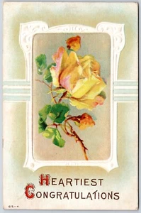Postcard c1910s Split Ring Cancel Voglers Cove Nova Scotia Embossed Congrats - Picture 1 of 3
