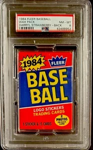 (POP 2) 1984 Fleer Baseball Wax Pack w Darryl Strawberry RC Back Graded PSA 8 - Bild 1 von 3