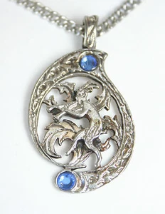 Amulett Kette Fire & Ice Anhänger Schmuck Mystik Fantasy PAN Flöte - Foto 1 di 3