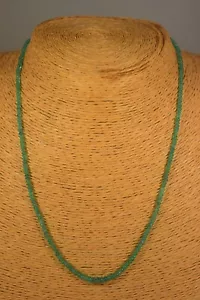 SMARAGD KETTE COLLIER 22,30ct. 333er Au Schmuck Edelstein Halskette Heilstein - Bild 1 von 5
