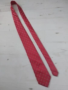 Mens Red Christmas TIE by American Traditions Red White Candy Cane Green Bow - Picture 1 of 10