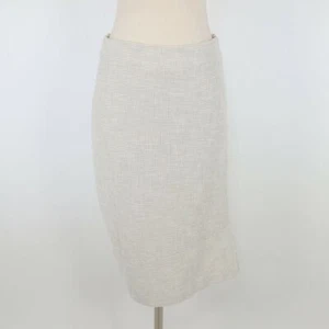 Zero + Maria Cornejo Midi Skirt 8 Asymmetrical Waffle-Knit Oatmeal Ivory Stretch - Picture 1 of 12