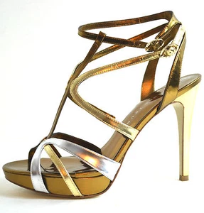 ELEGANTE neue Ivanka Trump Damenschuhe Sandalen gold Echtleder Größe 9,5 M - Bild 1 von 6