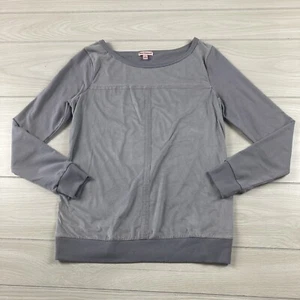 Juicy Couture Pullover Small Oberteil grau weich Mikrofaser Stretch solide Bündchen Ärmel - Bild 1 von 8