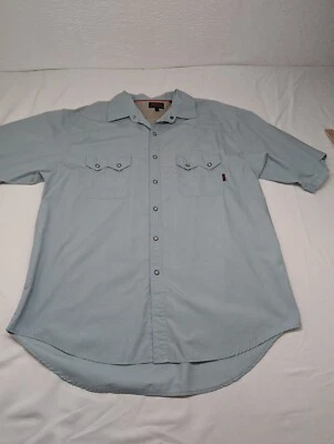 Wolverine Shirt Men Extra Large Gray Short Sleeve Snap Up - Image 1 of 4