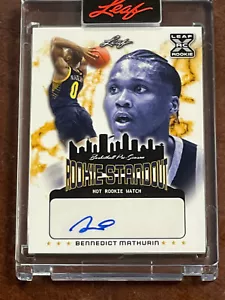 2022 LEAF ROOKIE STANDOUT ENCASED BENNEDICT MATHURIN 1st ROOKIE AUTO # /329 - Picture 1 of 3