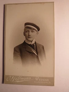 Weimar - Student / Schüler in Couleur mit Band und Mütze - CDV / Studentika - Bild 1 von 2