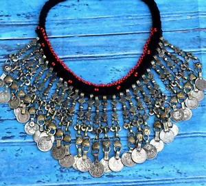 Collar Tribal Étnico Colgante Afgano Kuchi Boho Danza Joyería Bohemia - Imagen 1 de 2