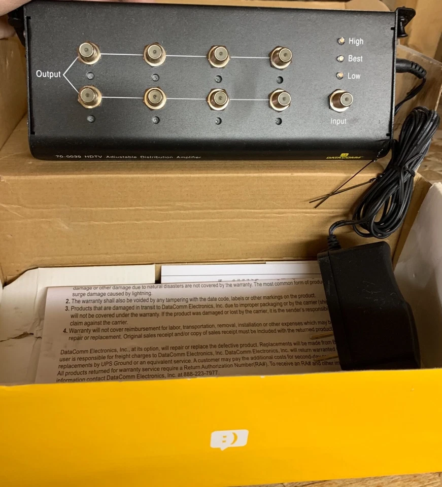 DATACOMM 70-0039 HDTV Adjustable Distribution Amplifier - Image 1 of 4
