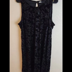Old Navy Maternity Black Velvet Sleeveless Dress Witchy Goth XL - Picture 1 of 6
