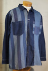 Vintage Marithe Francois Girbaud Denim Pattern  Shirt Long Sleeve Size Xl Blue