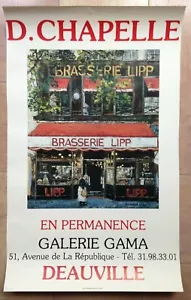 D. CHAPELLE Brasserie Lipp (c. 1970) AFFICHE ORIGINALE GALERIE GAMA DEAUVILLE - Bild 1 von 1