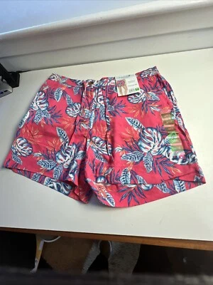 Новый с Ярлыками Caribbean Joe женщин XL розовый тропический напечатано тянуть на пляж шорты Рекомендуемая розничная цена производителя $42 - Изображение 1 из 4