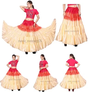 25 Yard 4 Tier skirt Women Belly Dance MULTI Color Tribal Dance wear  skirt KF13 - Picture 1 of 14
