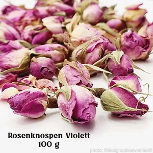 Rosenknospen Damaszener Violett essbare Rosen getrocknet Gastro 100% Natur 100 g - Bild 1 von 3