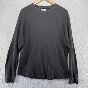 Vintage Old Navy Shirt Men's XL Black Thermal Waffle Grunge Raglan Skater Y2K - Picture 1 of 10