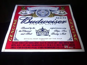 BUDWEISER LABEL LOS ANGELES KINGS CROWN LOGO VERY VERY RARE KING OF BEERS - Picture 1 of 2