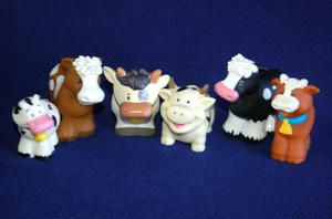 Little People ~ Mixed Lot ~ 4 Different COWS + Extras ~ Fisher Price - Picture 1 of 5