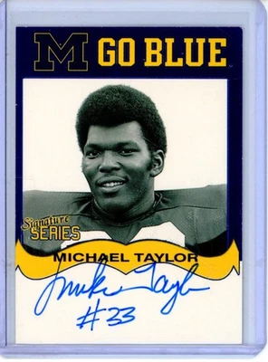 TK LEGACY MICHIGAN SIGNATURE SERIES AUTO MICHAEL TAYLOR #MGB128 - Image 1 of 2