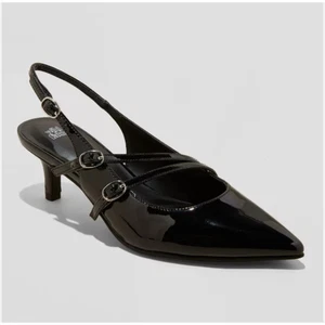 Sasha Schnalle Slingback Kätzchen Pumps Gr. 6 schwarz - Wild Fable Neu mit Etikett  - Bild 1 von 12