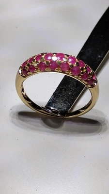 Juego de pavé anillo rubí YG talla 8,75 Foto 1 de 4