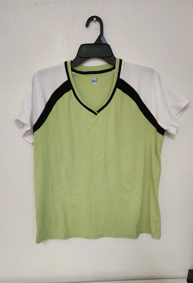 SB ACTIVE ЖЕНЩИН V ШЕИ СТИЛЬ СПОРТИВНАЯ ФУТБОЛКА РАЗМЕР БОЛЬШОЙ ЗЕЛЕНЫЙ, ЧЕРНЫЙ, БЕЛЫЙ - Изображение 1 из 4