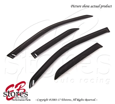 For Pontiac Aztek 2001-2007 Outside-Mounted Dark Smoke JDM Window Visors 4pcs - Image 1 of 4