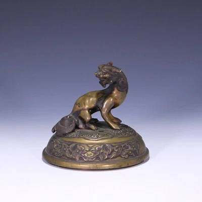 Chinese Bronze Censer Lid with Fo Lion - End of Qing Dynasty - Bild 1 von 4