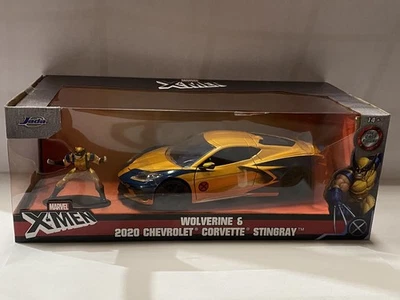 1:24 Wolverine & Chevrolet Corvette Stingray 2020 X-men JADA car figure Diecast - Image 1 of 2