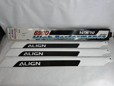 3 Pack Align 690D 690mm Carbon Fiber RC Helicopter Main Blades - Image 1 of 4