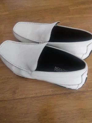 Zapatos mocasines de cuero blancos Kenneth Cole para hombre talla 11 Foto 1 de 4