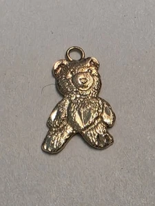 Vintage 14k Yellow Gold Mini Teddy Bear Necklace Charm - Picture 1 of 3