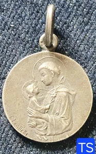 XIX ème - Superbe Médaille Argent 18 mm - St Antoine De Padoue Par E Lavillette - Picture 1 of 3