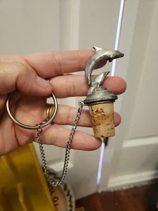 Vintage WTU W.T.U Pewter Dolohins Wine Bottle Stopper Cork - Picture 1 of 6