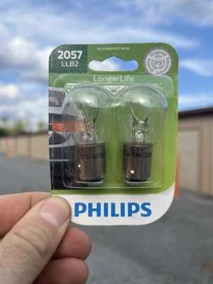 Philips 2057LLB2 более длительный срок службы тормозная лампа лампа 2057 - 2 упаковки новый в упаковке! - Изображение 1 из 2